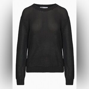 TNA Alameda Sweater Black mesh top womens size XS